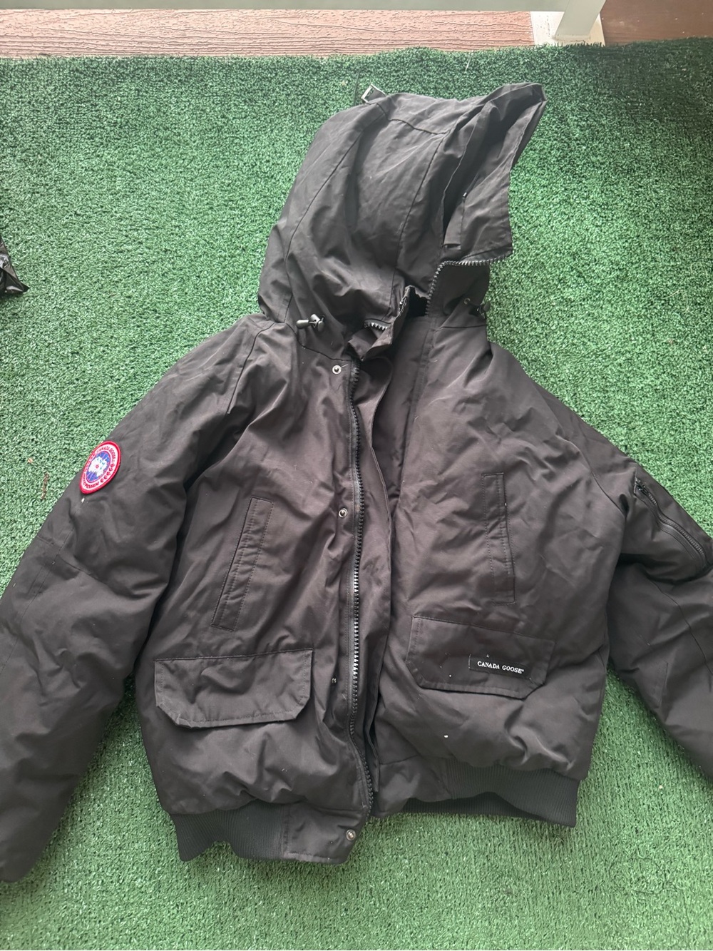 Canada Goose Black Hooded Puffer Jacket